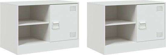 vidaXL Tv-meubelen 2 st 67x39x44 cm staal wit