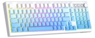 Clavier de jeu sans fil 96% - Tri-mode Bluetooth 2.4GHz et câble - RGB - Bleu Glacier