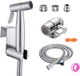 Unyqoos® Set de douche de main portable en acier inoxydable avec jet d'eau réglable et support