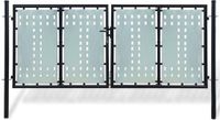 vidaXL Zwarte Enkele Schuttingpoort 300x175 cm Gepoedercoat Staal