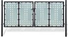 vidaXL Zwarte Enkele Schuttingpoort 300x175 cm Gepoedercoat Staal
