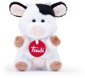 Trudi Trudino Knuffel Koe 14 cm - Handgemaakt in Italie - Zacht Pluche - Zwart Wit