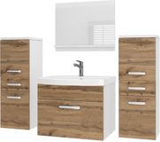B BELINI GROUP BELINI Badkamermeubel Set PRI M4 - Badmeubelset 120 cm Goudbruin Mat met Wastafel en Spiegel - Wandmontage