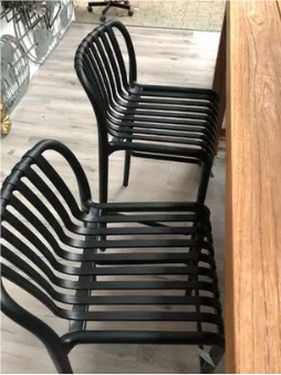 Vita Barstoel Vita Porto Zwart - Kunststof zitting en onderstel - 100 cm hoog