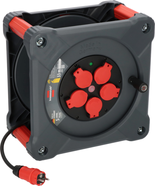 Brennenstuhl Professional KA 3100 Bouwplaats Cube 5-voudig Kabelhaspel - 33m - Zwart