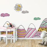 Ambiance Sticker Kinderstickers van Scandinavische bergen van Amika, 120 x 180 cm