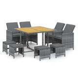 VidaXL 3095526 Tuinmeubelserie Grijs