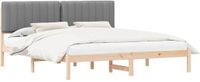 vidaXL Bedframe met Gevoerde Hoofdbord Lichtgrijs 180 x 200 cm