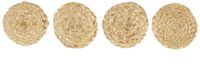 Home deco Factory onderzetters - 4x stuks - jute - naturel - 10 x 10 cm