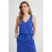 Anytime Felblauw Midi Robe à col en V