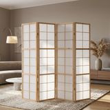 Homestyle4u Kamerscherm 4 panelen - 176x175 cm - Bruin - 4-delig - Shoji