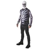 Rubie's Officieel Fortnite Skull Trooper kostuum set, gaming skin zwart maat medium, borst 96-104 cm