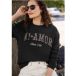 Sweatshirt oversize à col rond avec inscription léopard