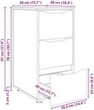 vidaXL Opbergkast - 40 x 48 x 81 cm - Bewerkt hout - Artisan Eiken