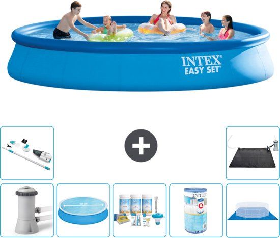 Intex Easy Set Zwembad - Rond - 457 x 84 cm - Blauw - Compleet Pakket