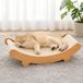 Griffoir en sisal incurvé pour chats, design à 160°, couleur bois