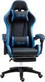 Vinsetto Gaming Stuhl Kunstleder Schaumstoff Nylon Stahl 65L x 65B x 121-129H cm Schwarz+Blau