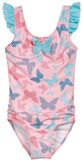 Playshoes Kinderzwempak met UV-bescherming en Vlinders - Mouwloos, Roze, Unisex