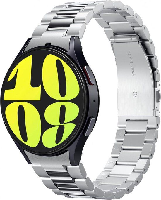 Spigen Modern Fit Bandje Geschikt voor Samsung Galaxy Watch 7 40/44MM, Watch 6 44MM, Watch 6 Classic 43/47MM - RVS - Zilver