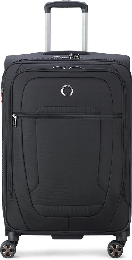 Delsey Helium DLX Reiskoffer 71 cm - Zwart | Polyester | TSA cijferslot