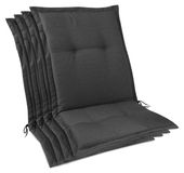 Beautissu HighLux NL, dossier bas, dimensions 105x50x7 cm, anthracite, set de 4