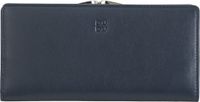 DuDu Portemonnee RFID-bescherming Leer 19.5 cm - Dames - Horizontaal - navy