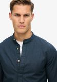 Superdry The Merchant Store Indigo Henley Overhemd Heren Lange Mouwen Shirts XXL
