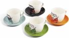 BRISA VW Collection - Volkswagen T1 Bulli Bus Emaille Espresso Kaffee Cappuccino Becher für Camping, Küche & Outdoor T1 Bus-Motiv (Set von 4/310 ml)
