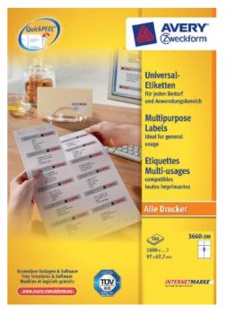 Avery 3660-200 Etiketten Wit