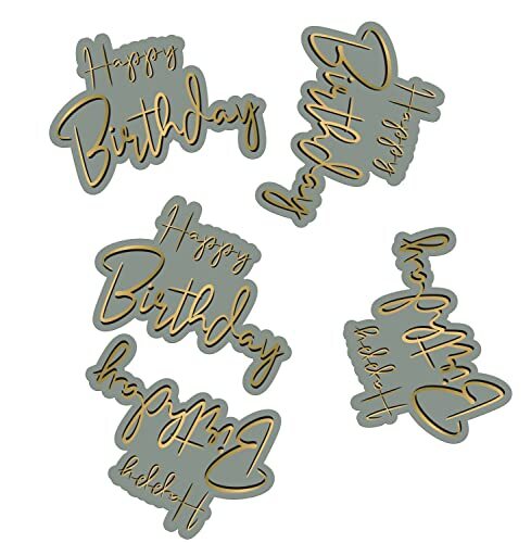 Folat 68491 Tafeldecoratie Dawn 45 stuks verjaardag, Gold Happy Birthday, tafelconfetti voor verjaardagsfeestdecoraties, grijs, 5 cm