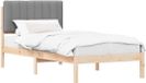 vidaXL Bedframe met Gevoerd Hoofdbord Natuurlijk en Lichtgrijs