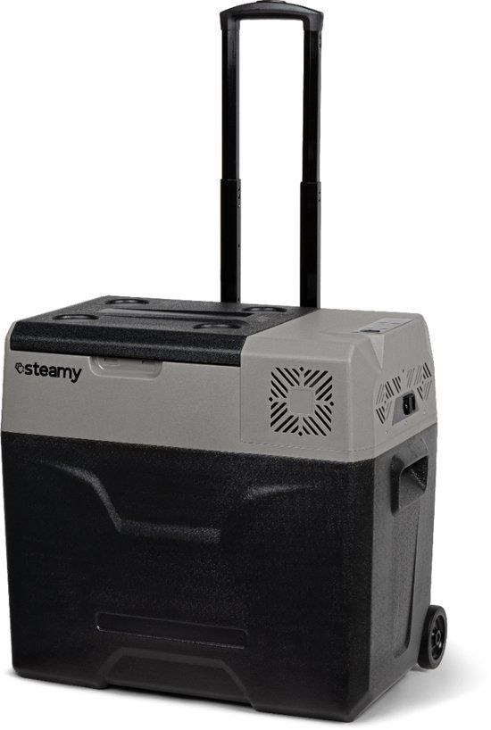 Steamy-E Compressor Koelbox - 47L - 12V/230V - Grijs - Met Wielen