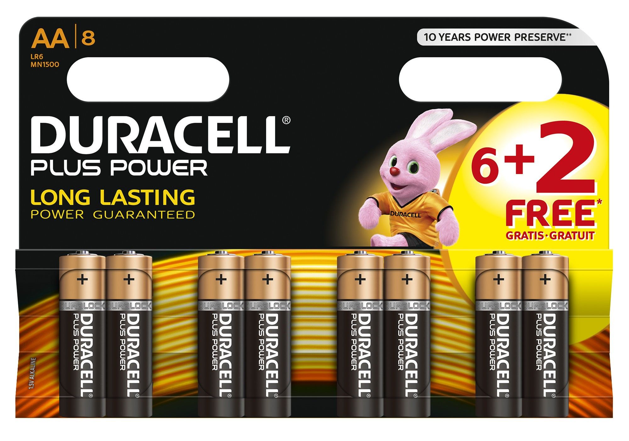 Duracell Plus Power AA Alkaline Batterijen - 8 stuks