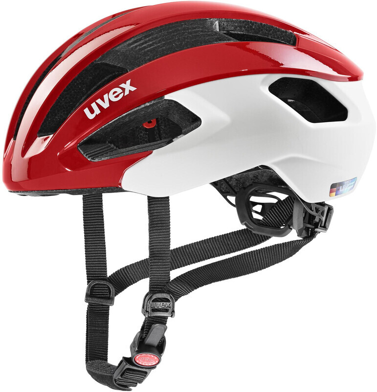 UVEX Rise CC Helmet, rood/wit