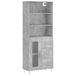 vidaXL Hoge kast, betonkleur, 69,5 x 34 x 180 cm, houtvezelplaat