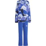 Adidas Essentials Allover Print Hoodie Set Blauw 3-4 Years Jongen