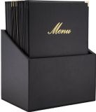 Securit Classic Lederstijl 20 Sets 4x A4 Menukaarten in 1 Doos (1 Dubbele Inleg Inbegrepen) - CU929 - Horeca & Professioneel