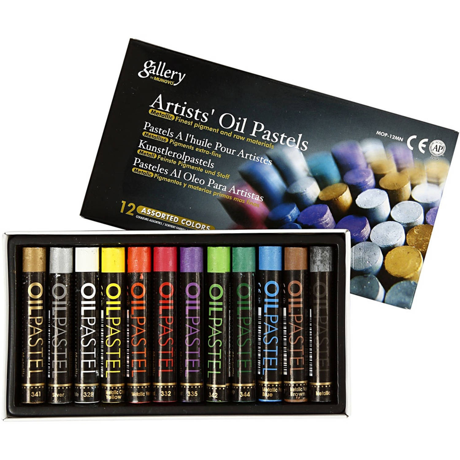 creotime Gallery oliepastel multicolor 7 cm 12 stuks