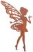Dailygoods silhouette de fée aspect rouille décoration de jardin extérieur métal 27 cm brun/rouge