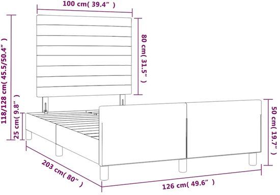 vidaXL Bedframe 120x200 cm Fluweel Donkergroen