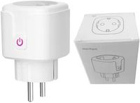 Merkloos / Sans marque Slim Wifi-stopcontact met Spraakbediening en Energieteller - Compatible met Alexa & Google Assistant