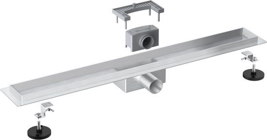 FortiFura Saniclass 2.0 douchegoot 80cm zonder rooster met vloerflens RVS YZ-A80-Basic-drain