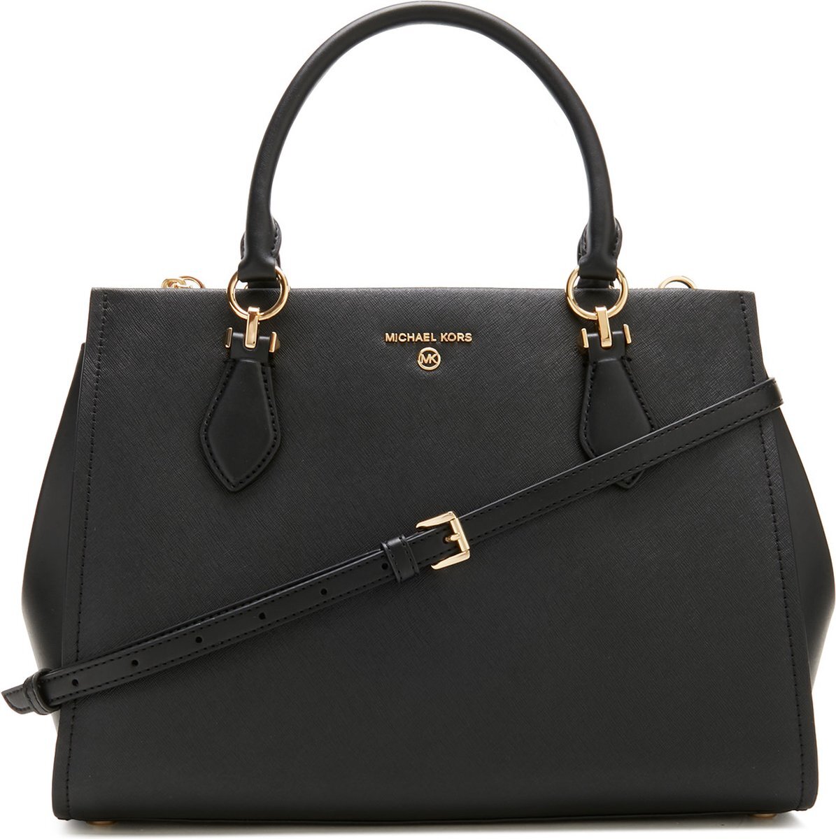 Michael Kors Marilyn Dames Crossbody Handtas Leer - Zwart