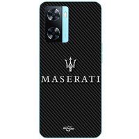 Maniacase Etui Oppo A57s 4G MASERTATI WIT CARBON ACHTERGROND