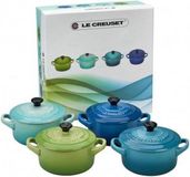 Le Creuset Aardewerken Mini Pannetjes 10 Cm - Set Van 4 Stuks - Zeetinten