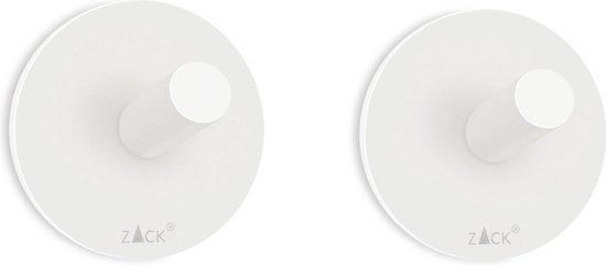 Zack Duplo Handdoekhaak - Set van 2 - Wit RVS - Zelfklevend - 40127