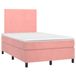 Maison Exclusive - Lit boxspring avec matelas et éclairage LED, rose, 120 x 190 cm, velours
