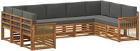 vidaXL - Bank loungeset - 7-delig - Acacia hout - Natuurlijk en antraciet