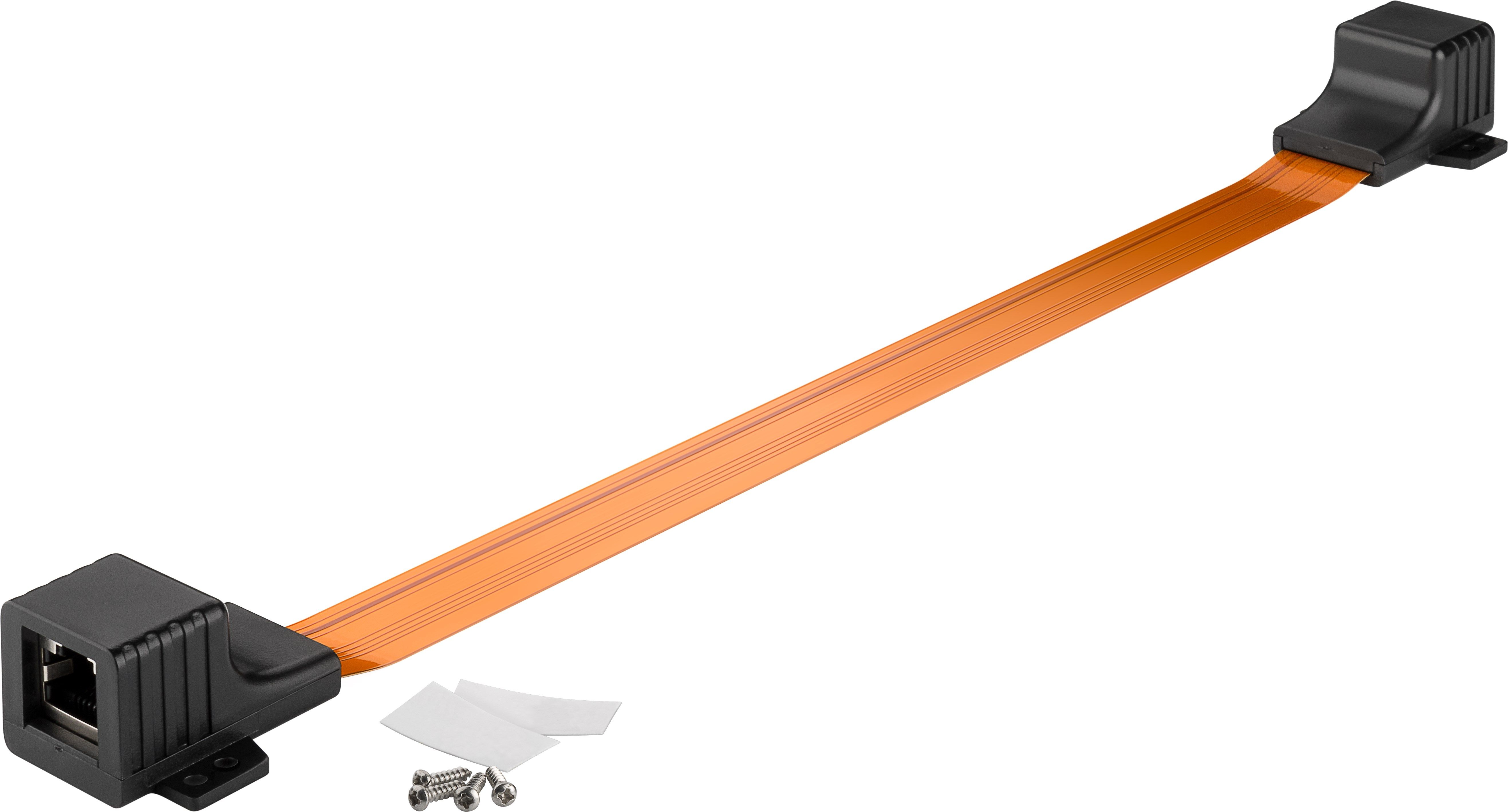 Transmedia UTP CAT6 Gigabit RJ45 Door/Window Adapter / Orange - 0.30 Meter