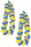 PartyXplo Carnaval Feest krans - 2x - Hawaii Slinger/Krans - Blauw/Geel